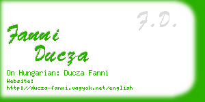 fanni ducza business card